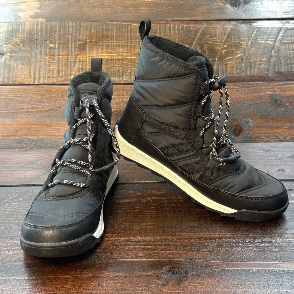 Sorel Womens Size 7.5 Whitney II Short‎ Lace Waterproof Boot Black NWOT